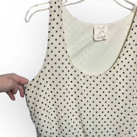Urban Outfitters Pins and Needles Women's Navy Blue Cream Polka Dot Dress Size L - Picture 9 of 16